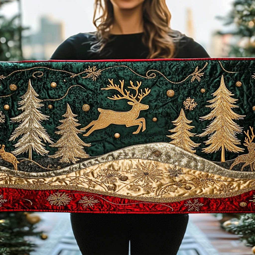 Reindeer Wonder Quilted Table Runner VH VTQ-Myprintsy