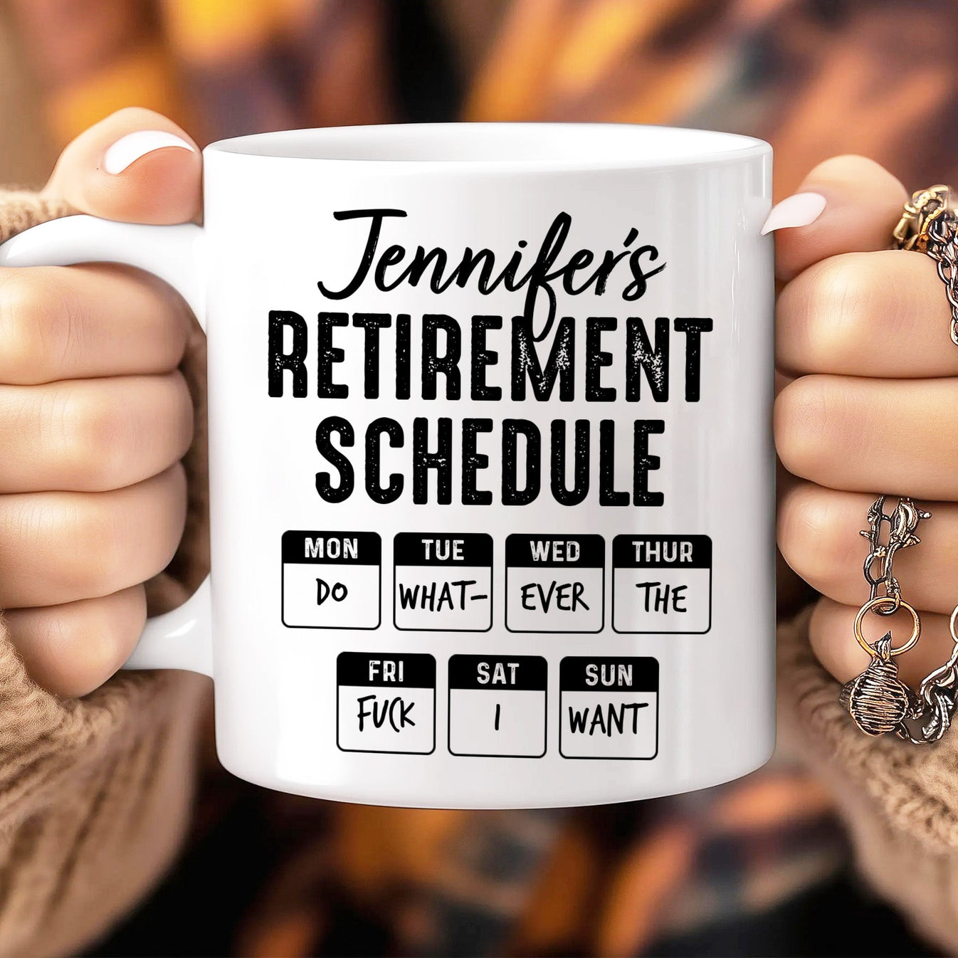 Retirement Schedule - Personalized Mug-Myprintsy