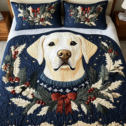 Retriever Winter Wags -Piece Quilted Bedding Set VTQ-Myprintsy