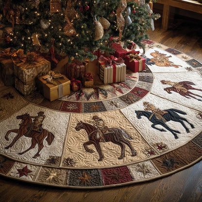Riding Round Up Christmas Quilted Tree Skirt-Myprintsy