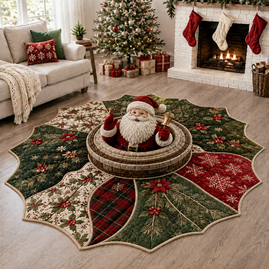 Ringing Santa Claus Custom Shape Area Rug VTQ-Myprintsy