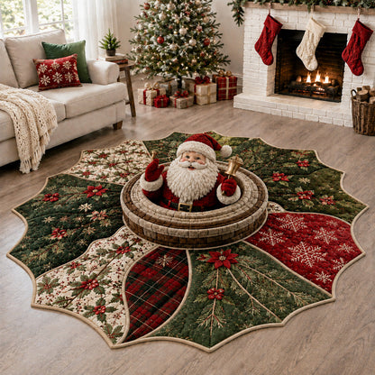 Ringing Santa Claus Custom Shape Area Rug VTQ-Myprintsy