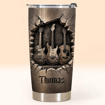 Rock And Roll Spirit 3D Guitars - Personalized Stainless Steel Tumbler-Myprintsy