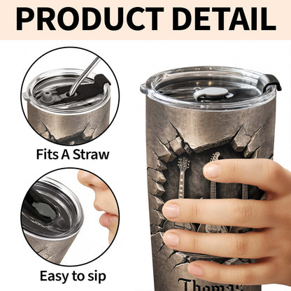 Rock And Roll Spirit 3D Guitars - Personalized Stainless Steel Tumbler-Myprintsy