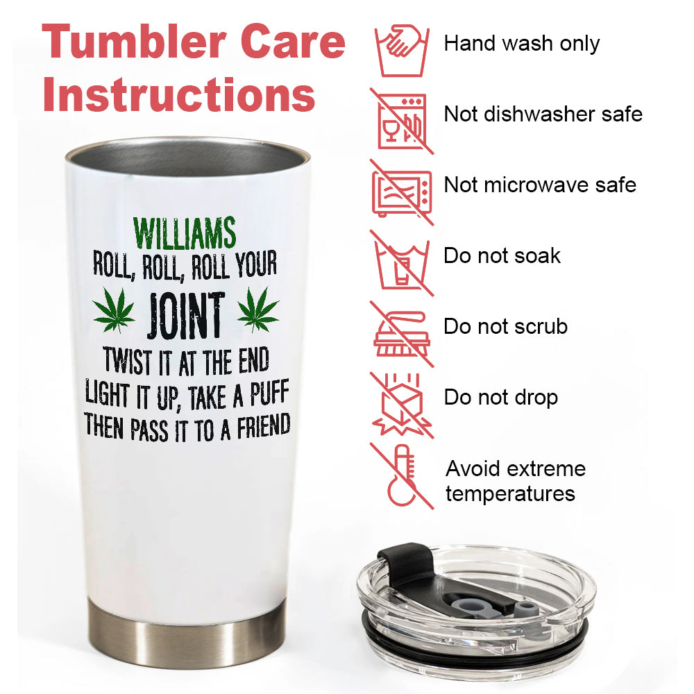 Roll Your Joint, Twist It At The End, Light It Up, Take A Puff, Then Pass it To A Friend - Personalized Accent Mug-Myprintsy