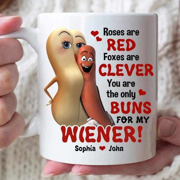 Roses Are Red Foxes Are Clever You Are The Only Buns For My Custom Mug - Personalized Coffee Mug - Gift For Couple-Myprintsy