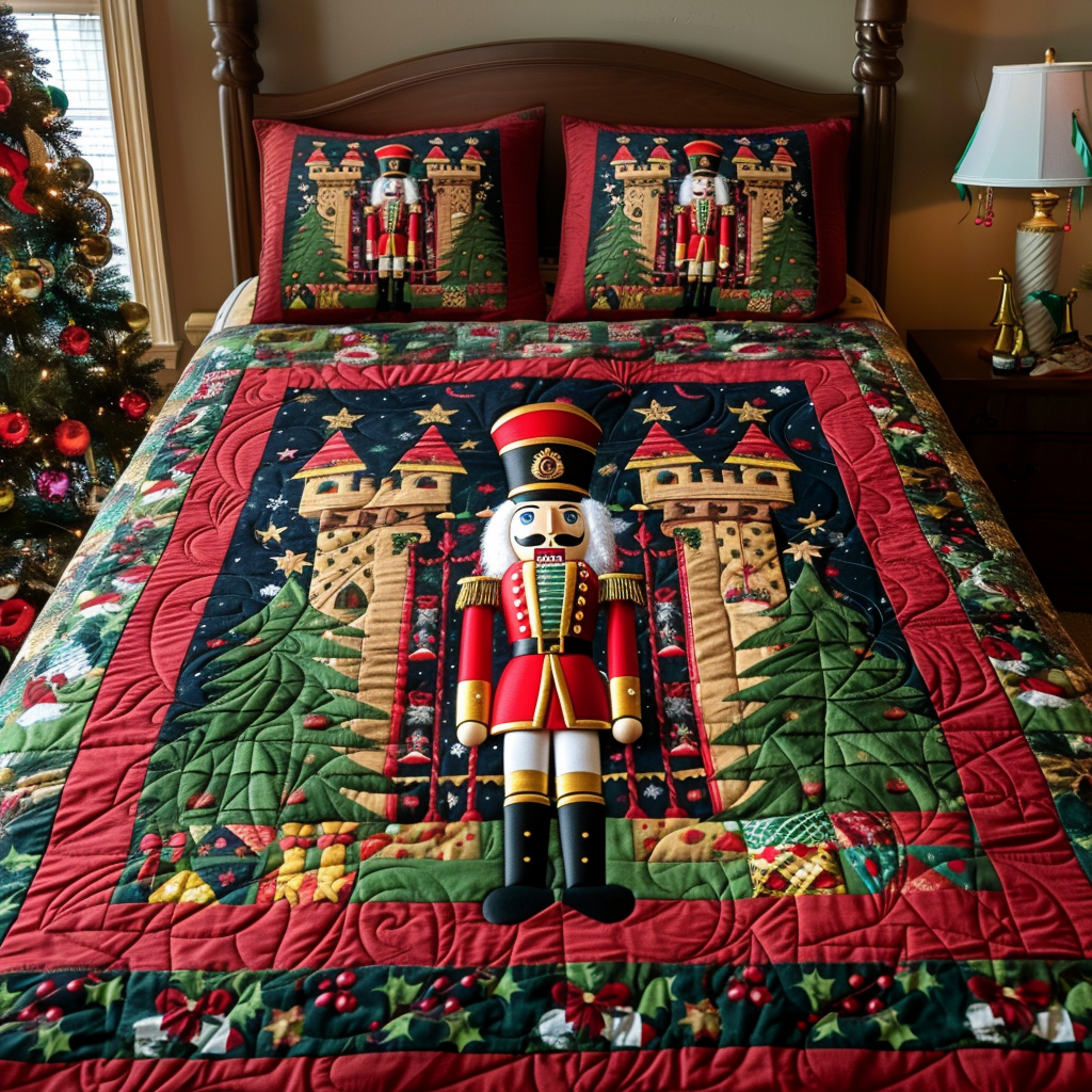 Royal Nutcracker Charm -Piece Quilted Bedding Set VTQ-Myprintsy