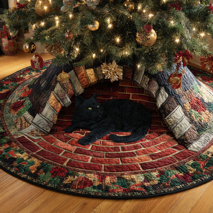 Rustic Brick Nook Christmas Quilted Tree Skirt-Myprintsy
