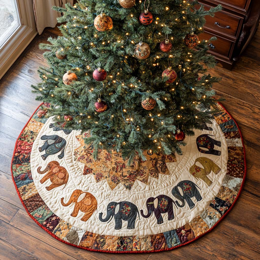 Rustic Charm Christmas Quilted Tree Skirt-Myprintsy