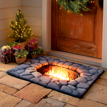 Rustic Fire Gathering Doormat VTQ-Myprintsy