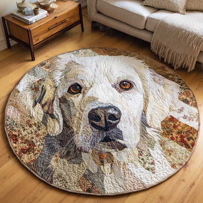 Rustic Great Pyrenees Quilted Round Mat VTQ-Myprintsy