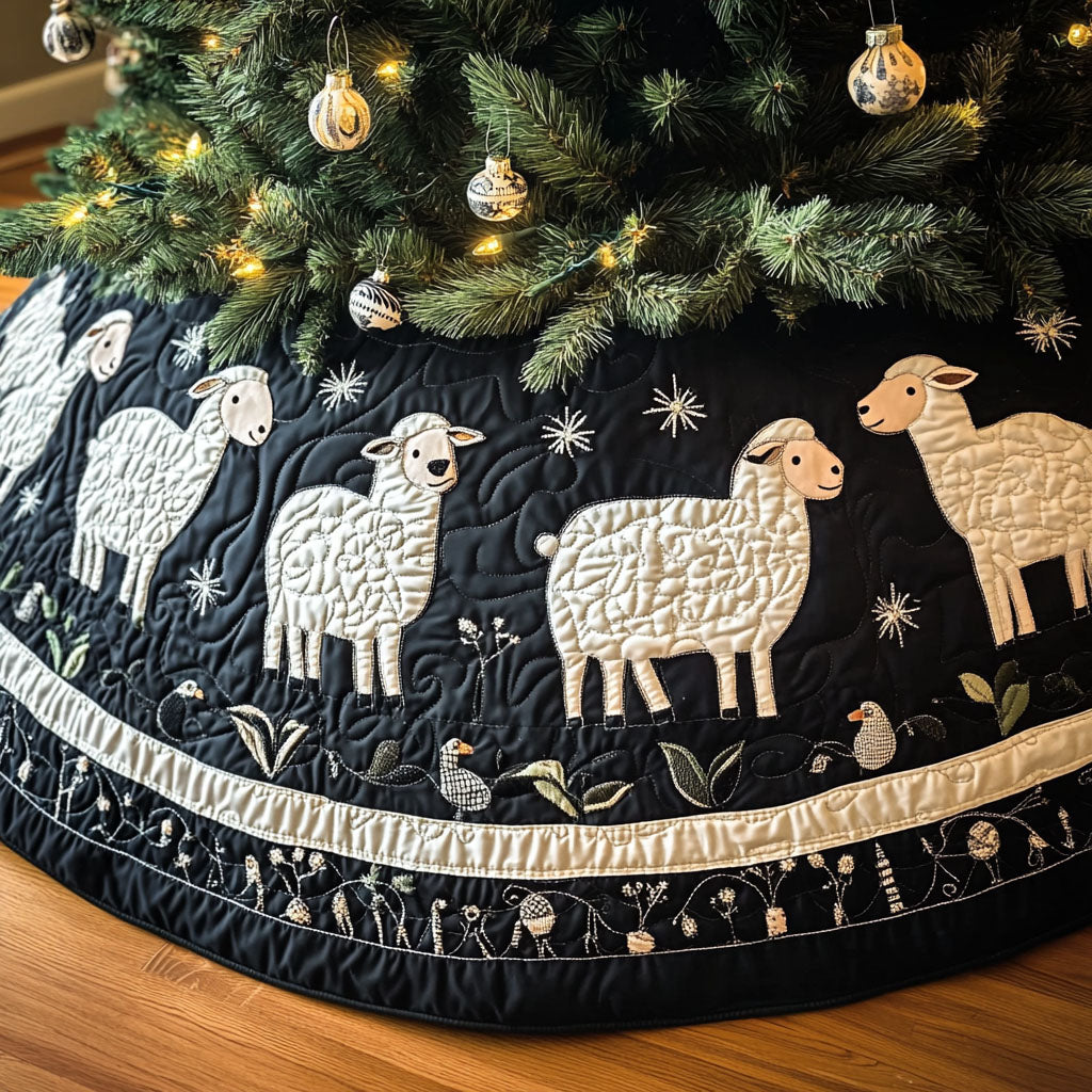 Rustic Herd Quilted Christmas Tree Skirt-Myprintsy