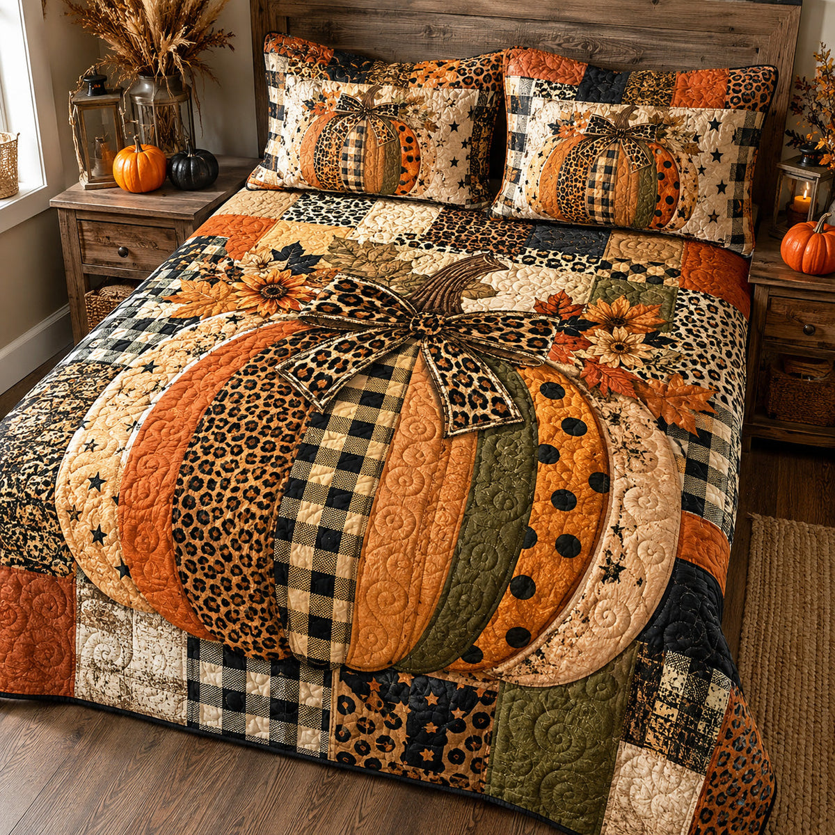 Rustic Patchwork -Piece Quilted Bedding Set VTQ-Myprintsy