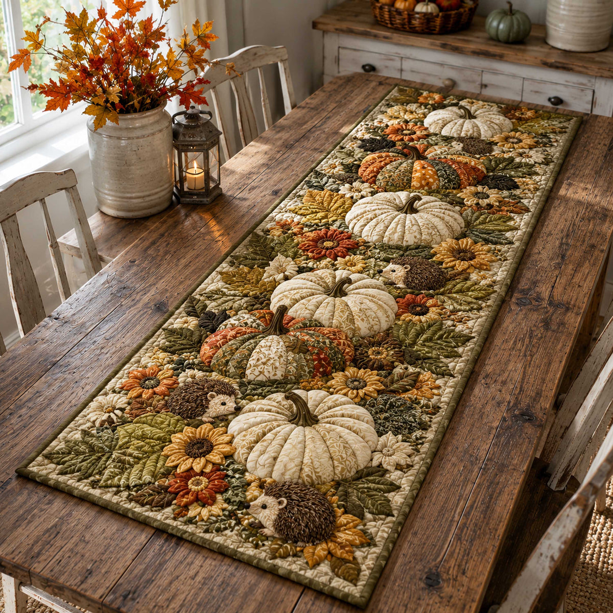 Rustic Pumpkin Quilted Table Runner VTQ-Myprintsy