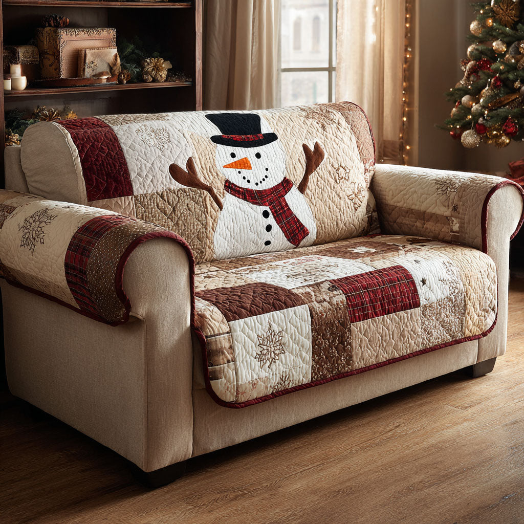 Rustic Snowman Quilted Sofa Cover VTQ-Myprintsy
