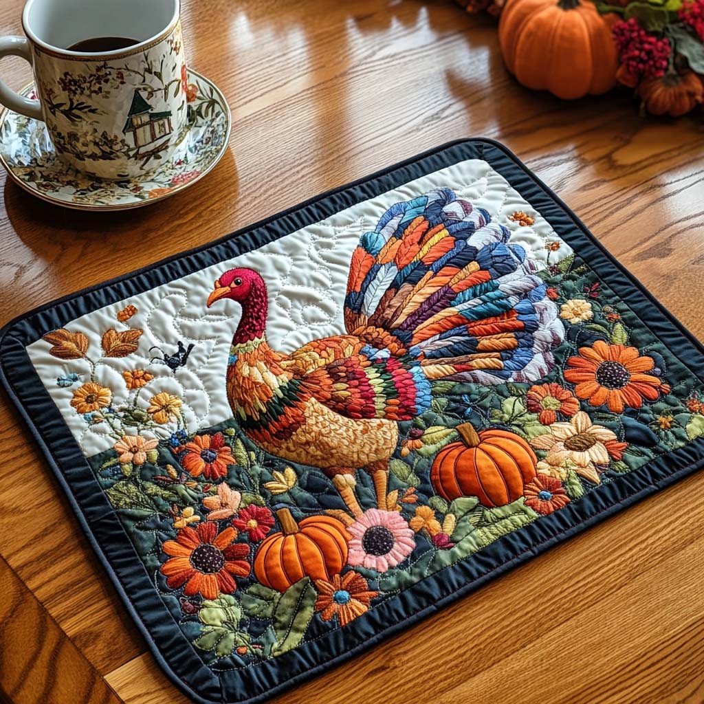 Rustic Turkey Path Quilted Placemat VTQ-Myprintsy