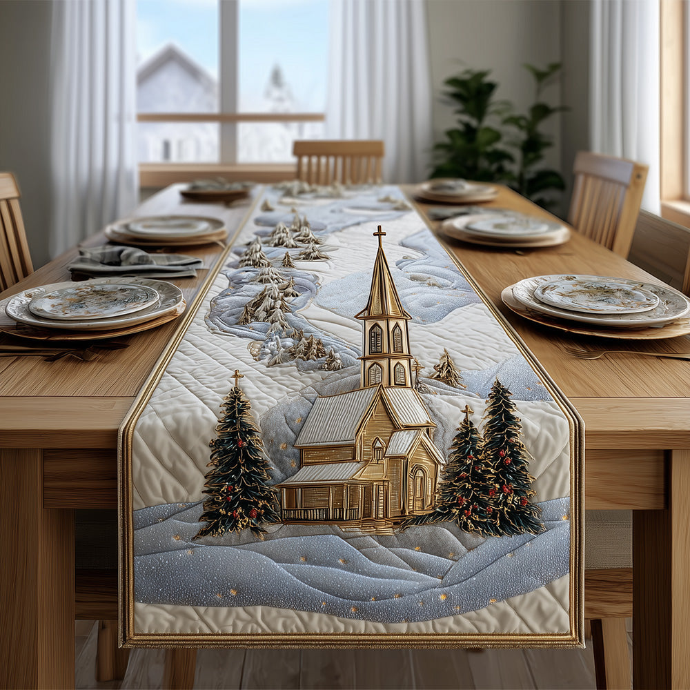 Rustic Winter Blessing Quilted Table Runner VTQ-Myprintsy