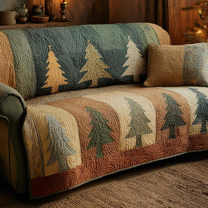 Rustic Winter Pines Quilted Sofa Cover VTQ-Myprintsy