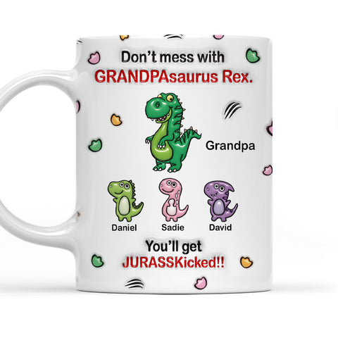 Watch Out For Grandpasaurus Rex - Personalized 3D Mug