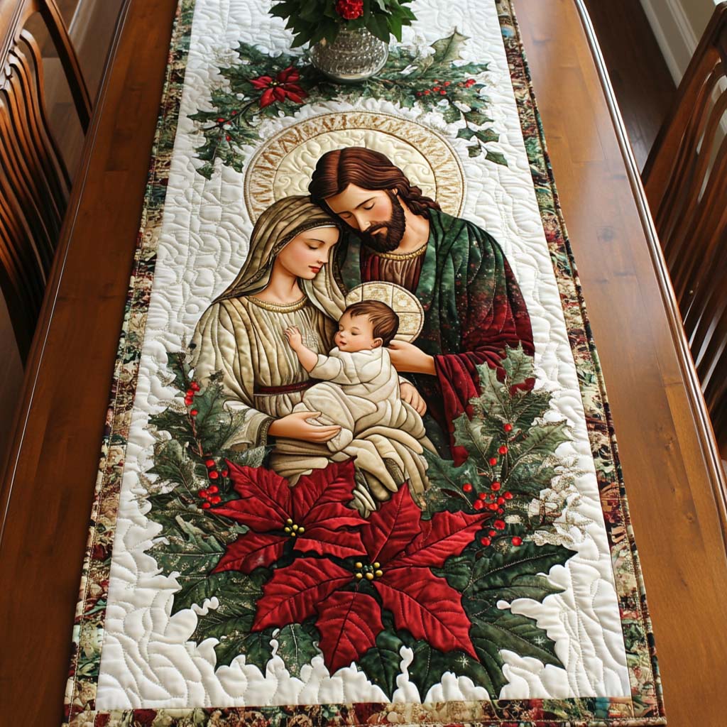 Sacred Family Blessing Quilted Table Runner VTQ-Myprintsy
