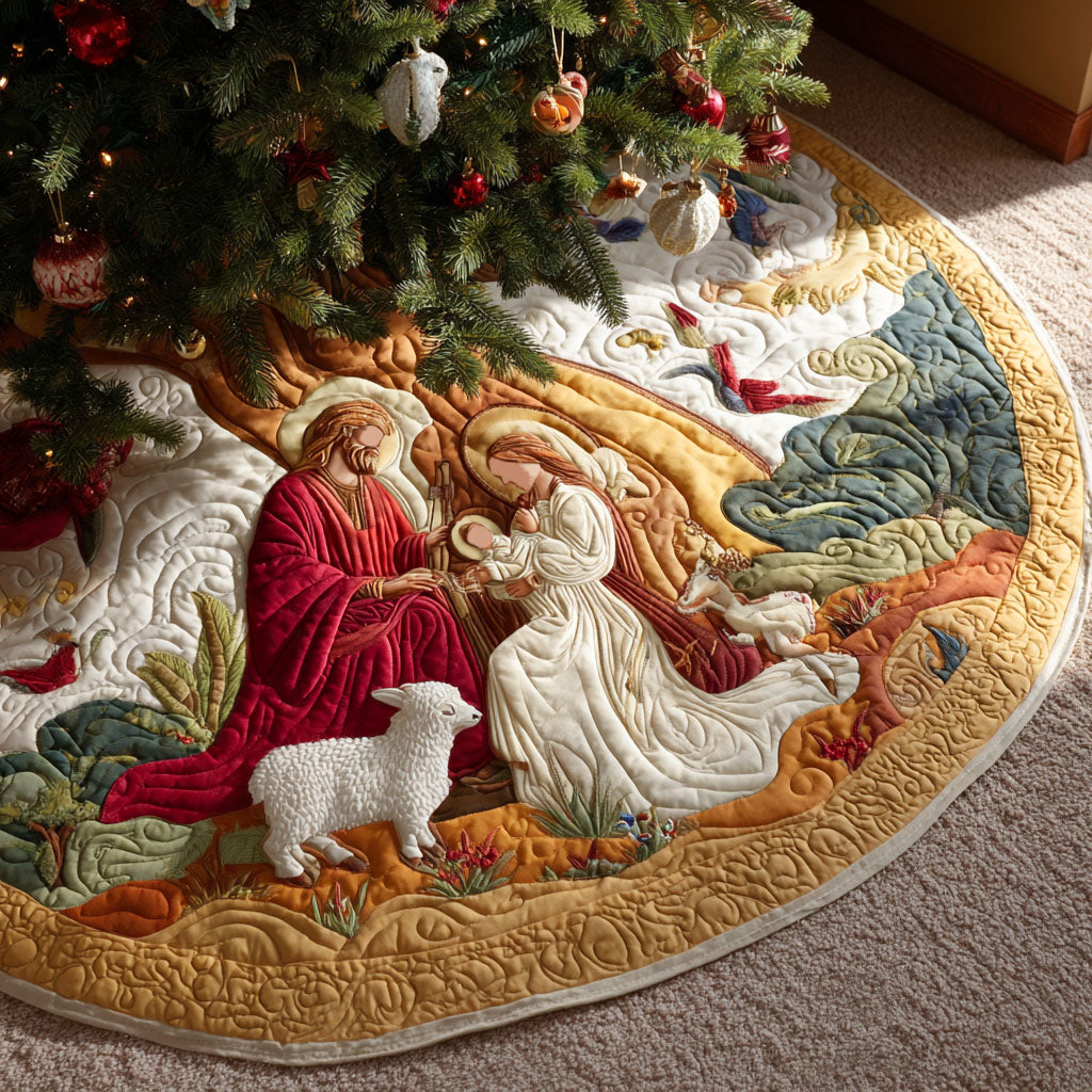 Sacred Family Christmas Quilted Tree Skirt-Myprintsy