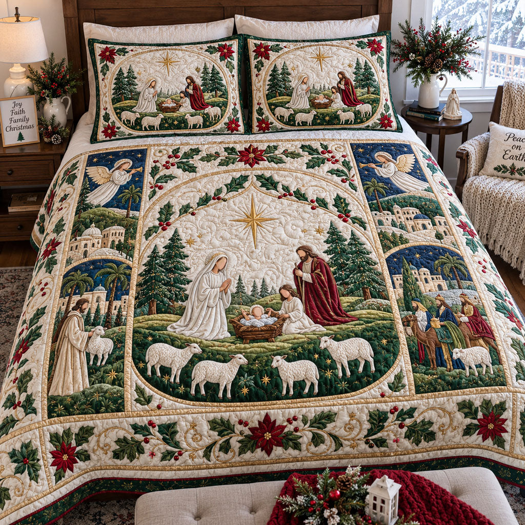 Sacred Night -Piece Quilted Bedding Set VTQ-Myprintsy