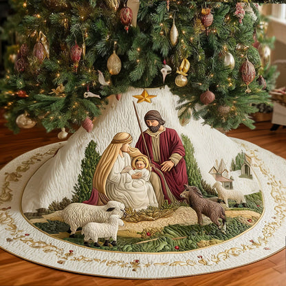 Sacred Wonder Christmas Quilted Tree Skirt-Myprintsy