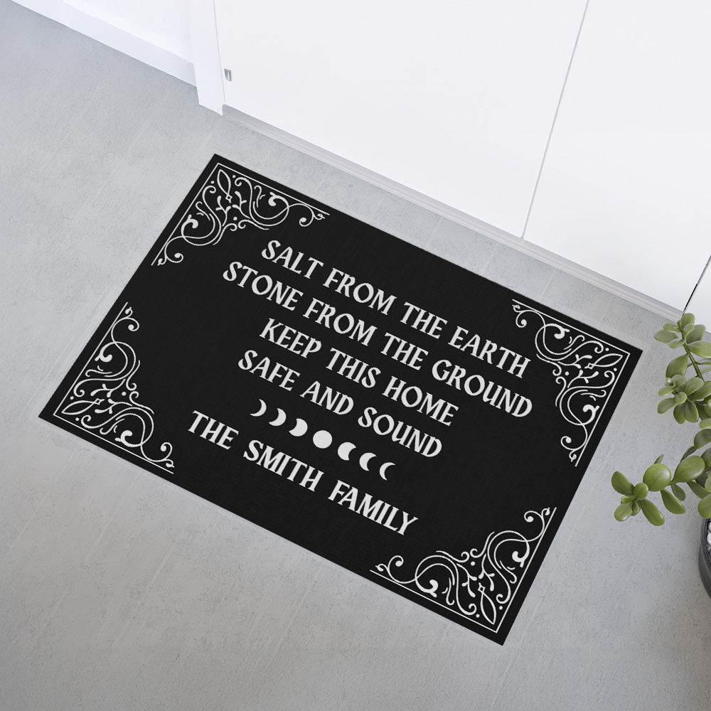 Salt From The Earth, Stone From The Ground, Keep This Home, Safe And Sound - Personalized Halloween Doormat-Myprintsy