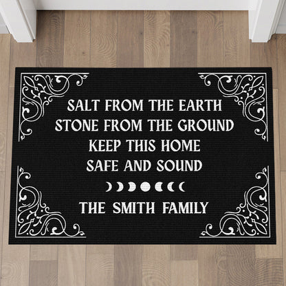 Salt From The Earth, Stone From The Ground, Keep This Home, Safe And Sound - Personalized Halloween Doormat-Myprintsy
