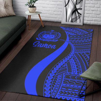 Samoa Area Rug - Blue Polynesian Tentacle Tribal Pattern-Myprintsy