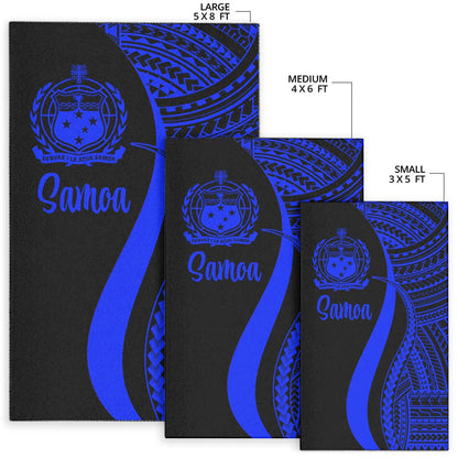 Samoa Area Rug - Blue Polynesian Tentacle Tribal Pattern-Myprintsy