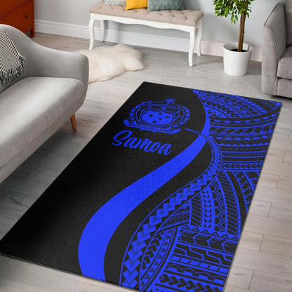 Samoa Area Rug - Blue Polynesian Tentacle Tribal Pattern-Myprintsy