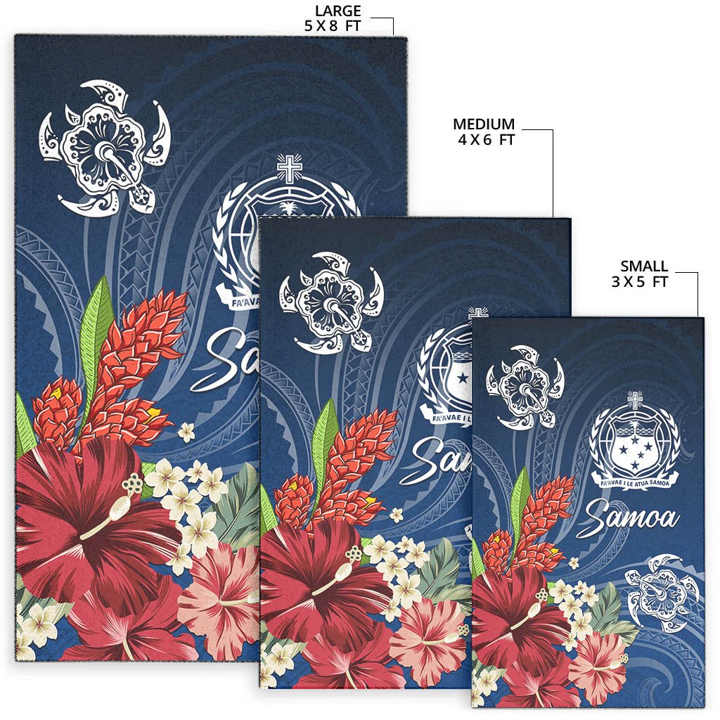 Samoa Area Rug - Flower And Turtle-Myprintsy