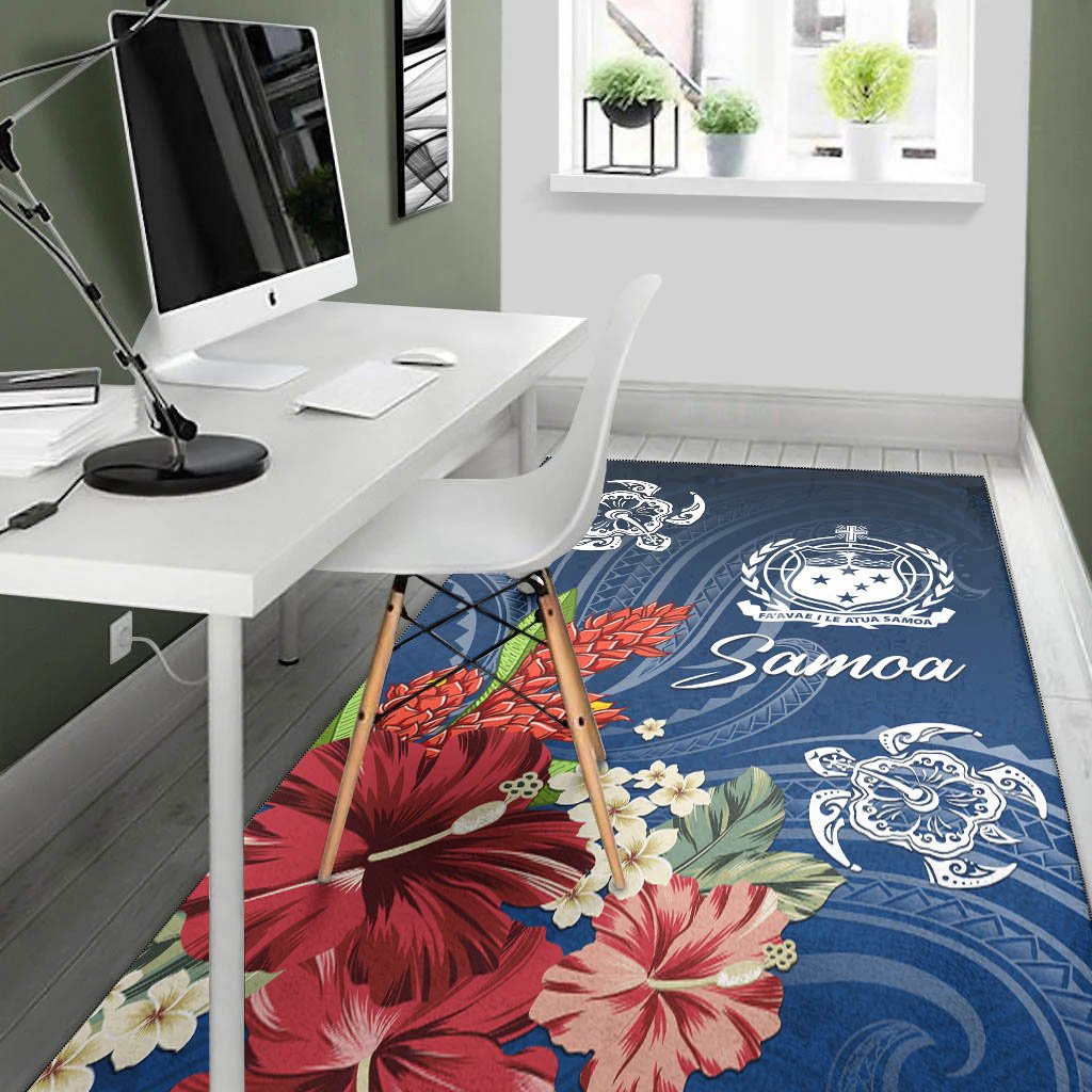 Samoa Area Rug - Flower And Turtle-Myprintsy