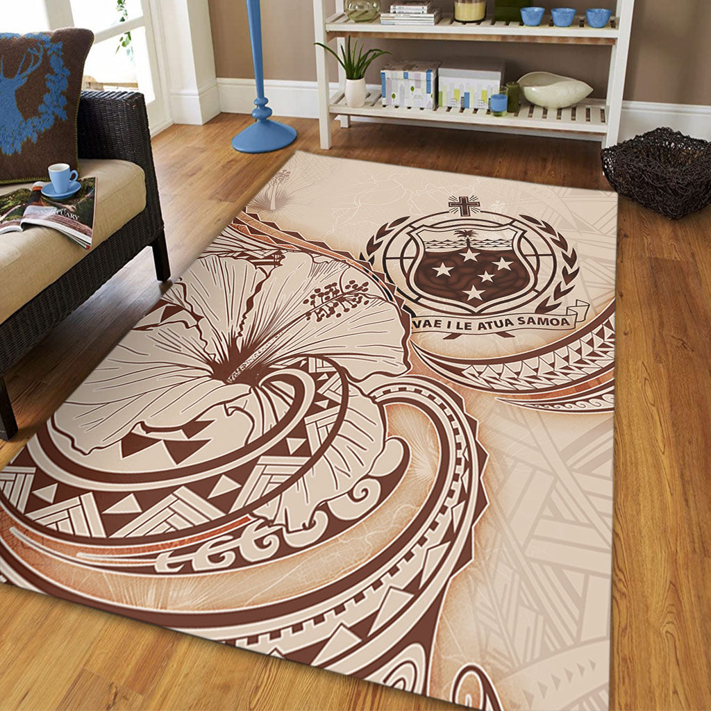 Samoa Area Rug Hibiscus Flower Vintage Style-Myprintsy