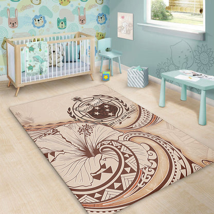 Samoa Area Rug Hibiscus Flower Vintage Style-Myprintsy
