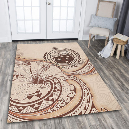 Samoa Area Rug Hibiscus Flower Vintage Style-Myprintsy