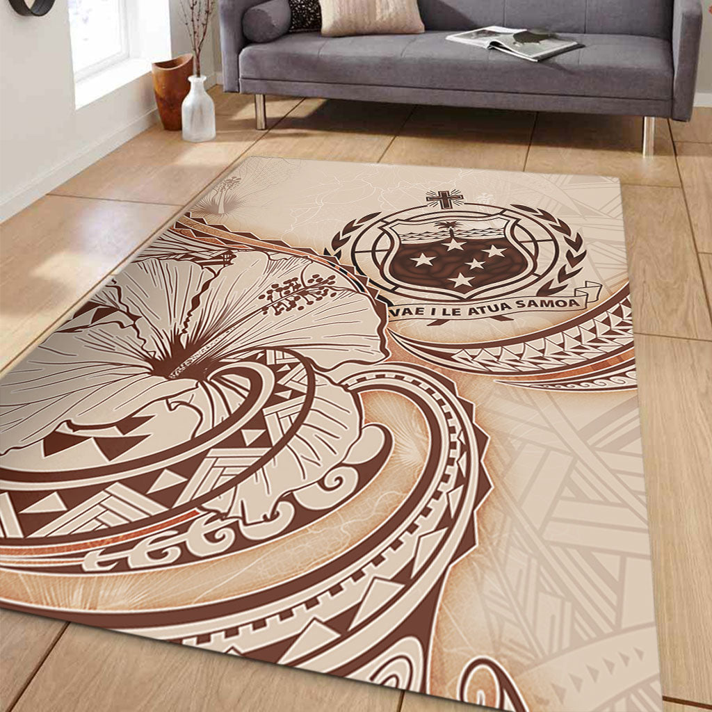 Samoa Area Rug Hibiscus Flower Vintage Style-Myprintsy