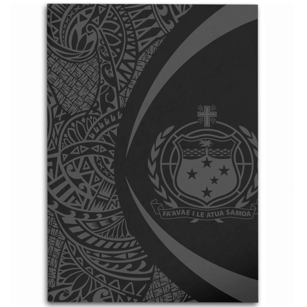 Samoa Area Rug Lauhala Gray Circle Style-Myprintsy