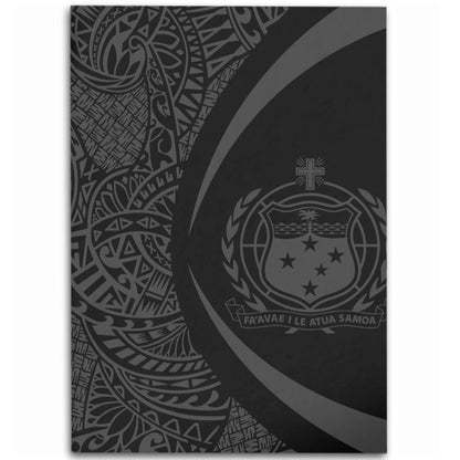 Samoa Area Rug Lauhala Gray Circle Style-Myprintsy
