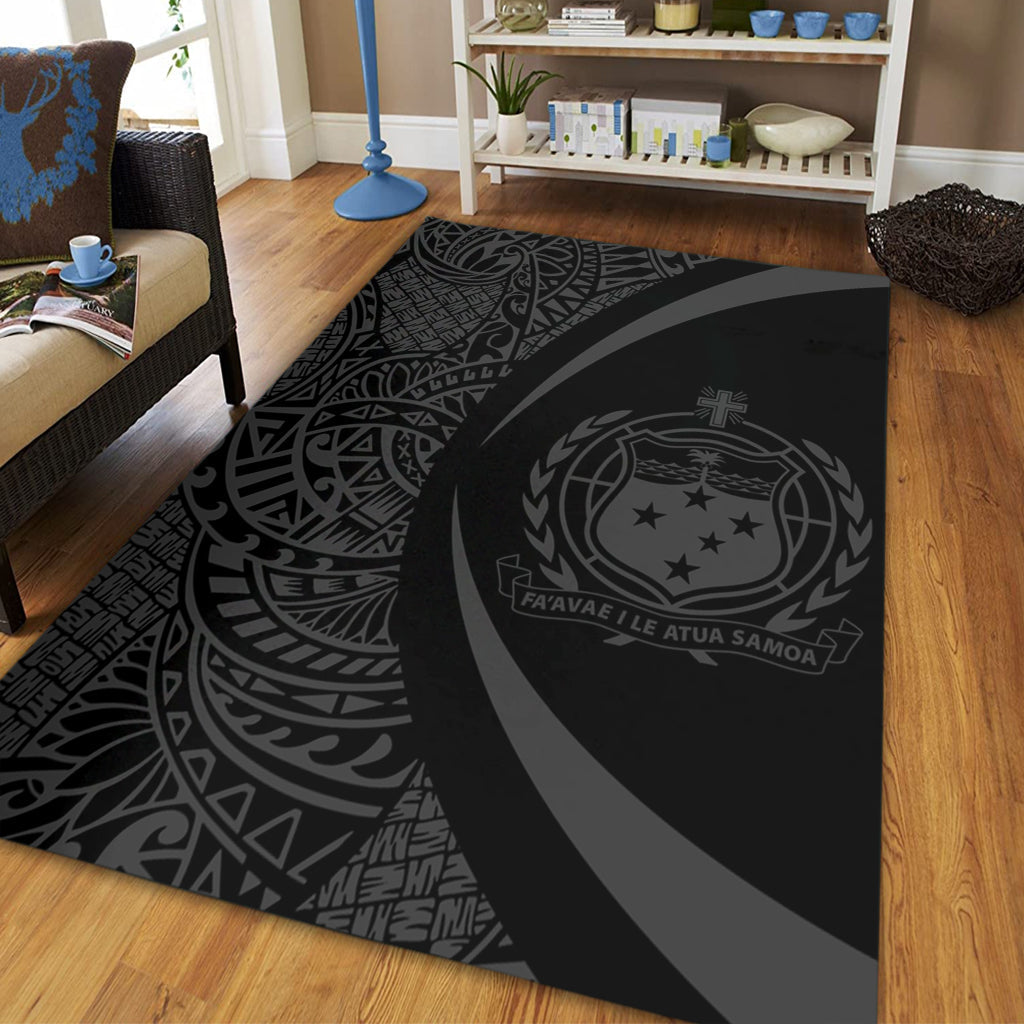 Samoa Area Rug Lauhala Gray Circle Style-Myprintsy