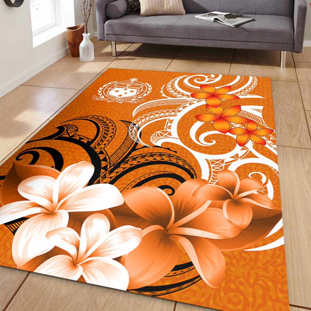 Samoa Area Rug Polynesian Floral Spirit Orange-Myprintsy