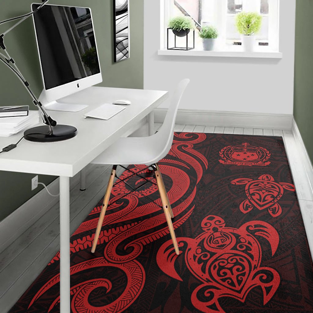 Samoa Area Rug - Red Tentacle Turtle-Myprintsy