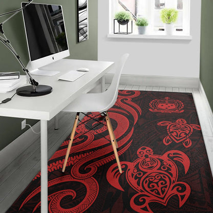 Samoa Area Rug - Red Tentacle Turtle-Myprintsy