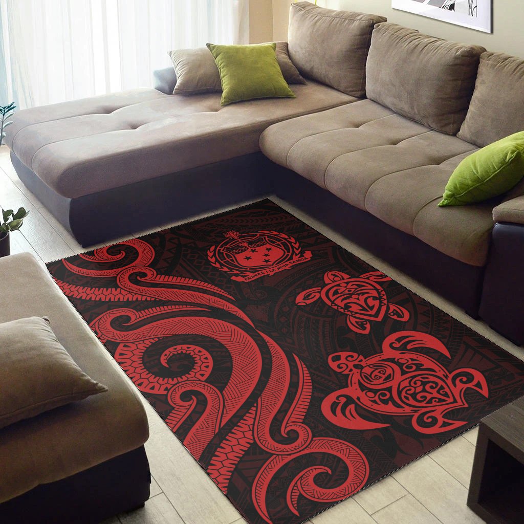 Samoa Area Rug - Red Tentacle Turtle-Myprintsy