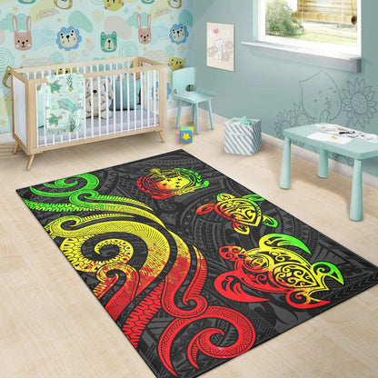 Samoa Area Rug - Reggae Tentacle Turtle-Myprintsy
