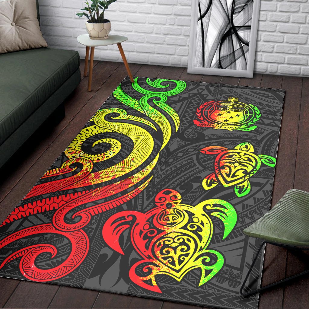 Samoa Area Rug - Reggae Tentacle Turtle-Myprintsy
