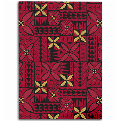 Samoa Area Rug Siapo Design Tribal Pattern Red-Myprintsy