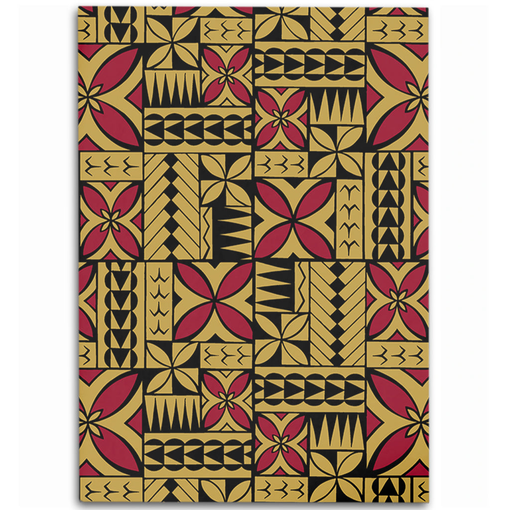 Samoa Area Rug Siapo Design Tribal Pattern Yellow-Myprintsy