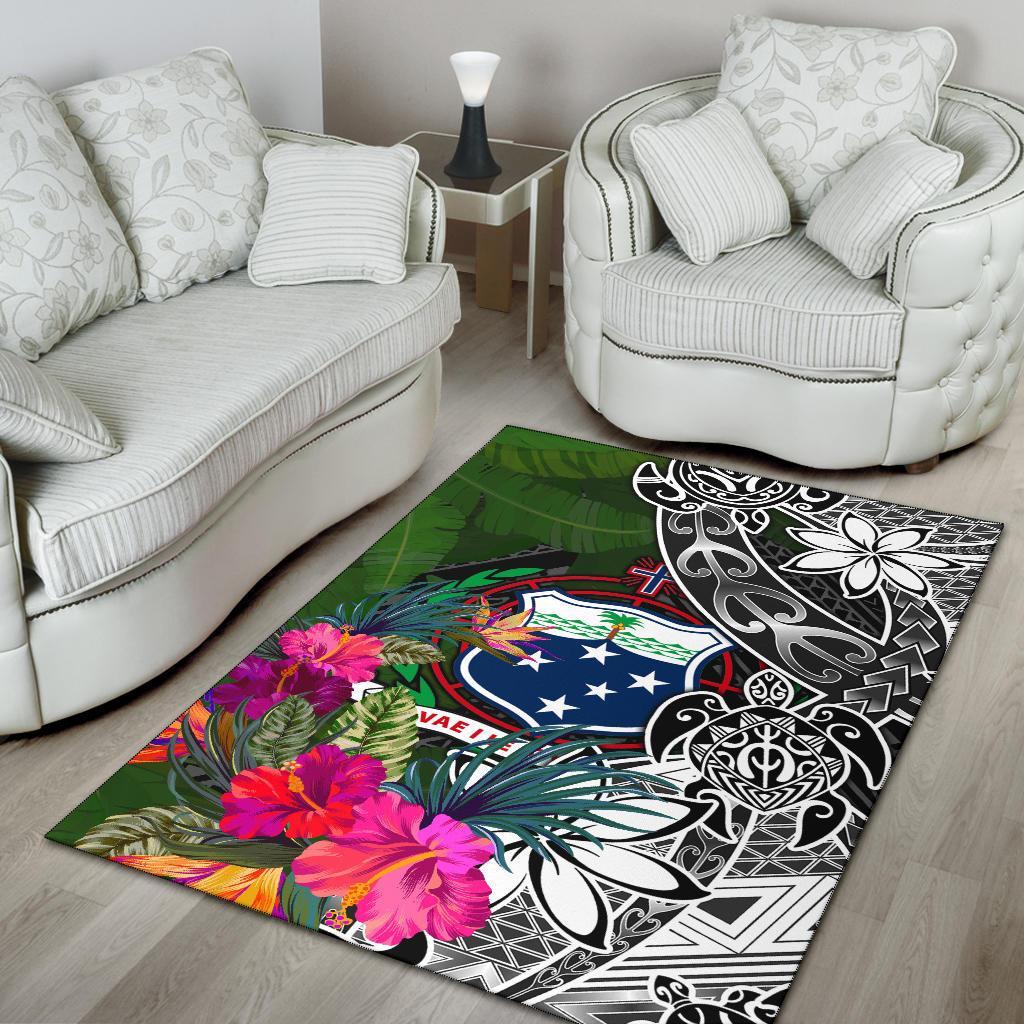 Samoa Area Rug - Turtle Plumeria Banana Leaf-Myprintsy